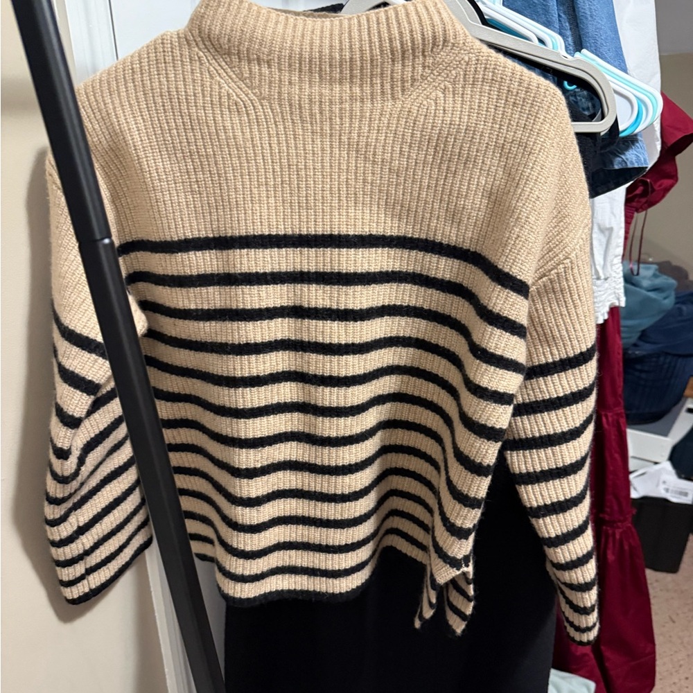 Rails Striped Beige and Black Women's Sweater